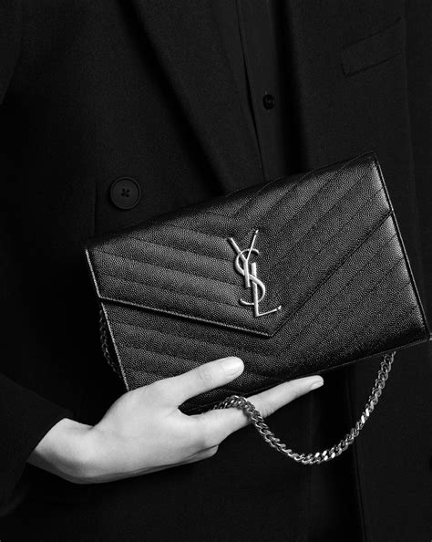 ysl monogram matelassé leather wallet|YSL wallet woman.